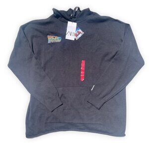 Zara Back to The Future Marty Delorean Car Graphic Hoodie Black Men’s Size XL